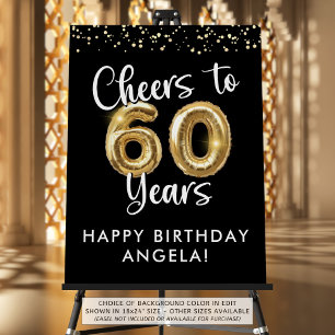 Birthday Cheers to 60 Years Welcome Sign
