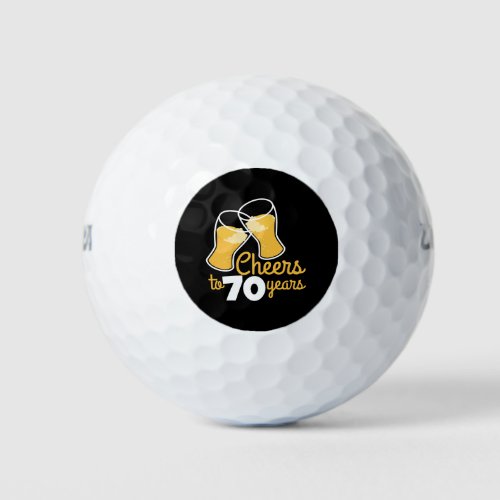 Birthday Cheers to 70 Years Happy Birthday Beer Golf Balls