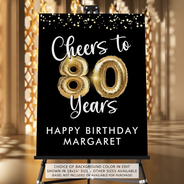 Birthday Cheers to 80 Years Welcome Sign (Creator Uploaded)