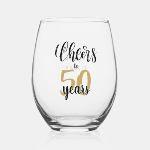 Birthday Cheers to  Years Personalized Custom Stemless Wine Glass