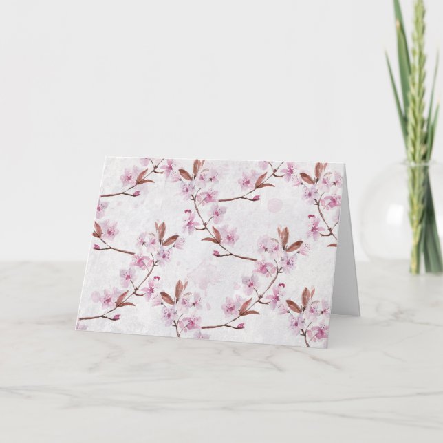 Birthday Cherry Blossoms Card (Front)