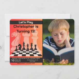 Birthday Chess Game Invitation with photo to add