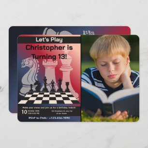 Birthday Chess Party Invitation customized image