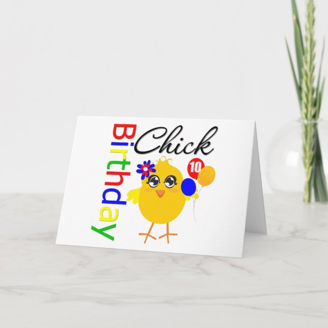 Birthday Chick 10 Years Old Card (Front)