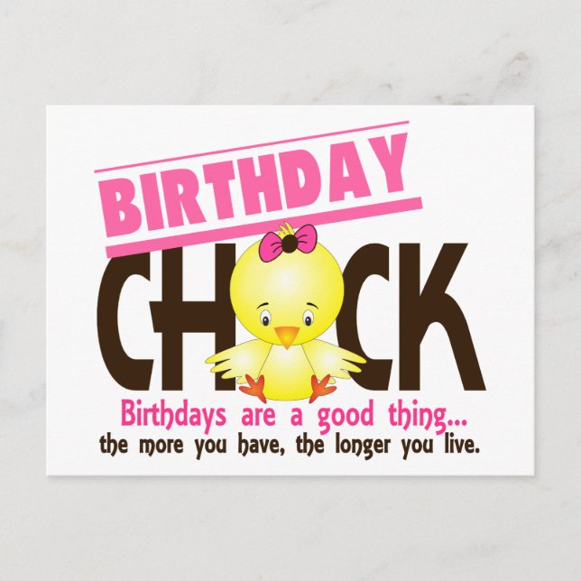 Birthday Chick 4 Postcard (Front)