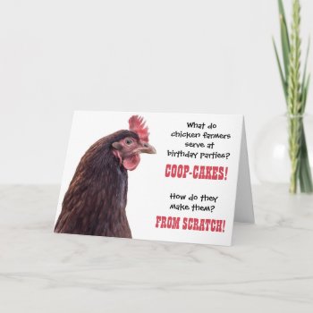 Birthday Chicken Jokes With Hen Photo Card by CountryCorner at Zazzle