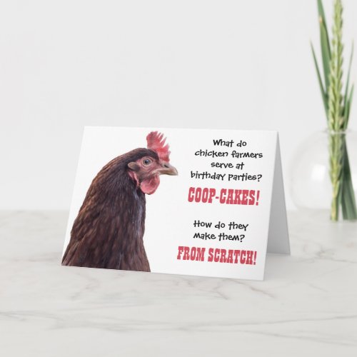 Birthday Chicken Jokes with Hen Photo Card