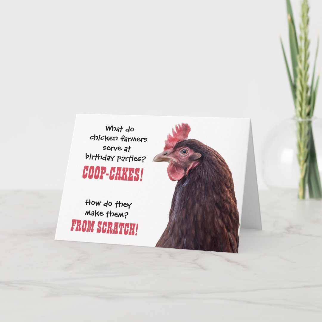 Birthday Chicken Jokes with Hen Photo Card Zazzle
