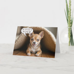 Birthday Chihuahua Dog Under a Rug Card