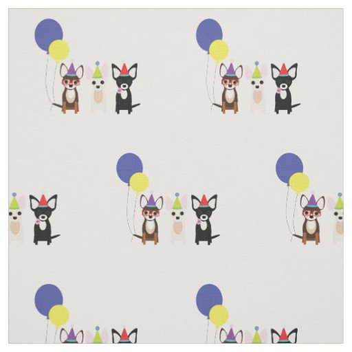 Birthday Chihuahua Fabric