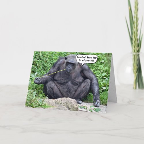 Birthday Chimpanzee Getting Older Humor Card