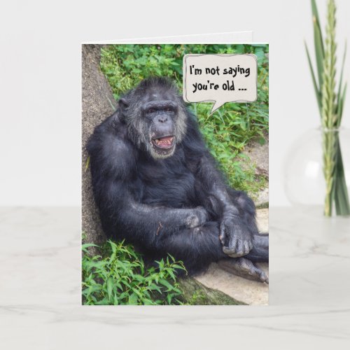 birthday chimpanzee with grin card