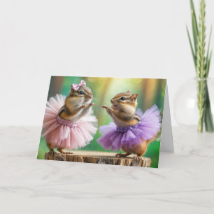 Birthday Chipmunks Dancing Card