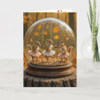 Birthday Chipmunks Dancing In a Glass Globe