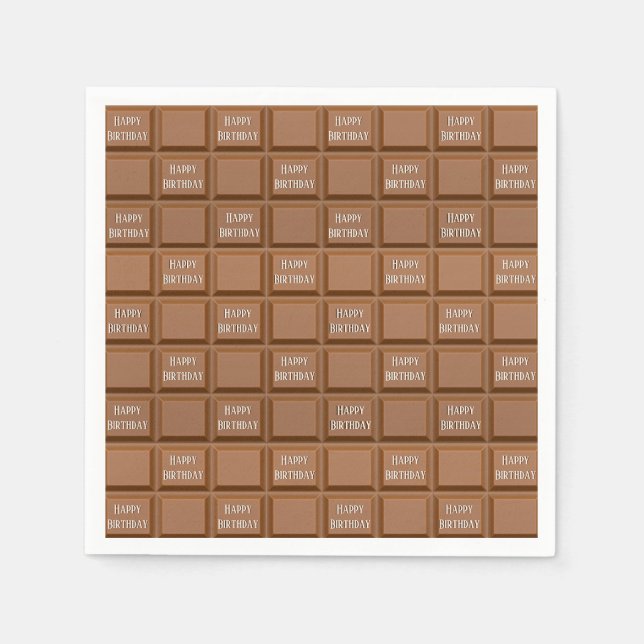 Birthday Chocolate Candy Bar Napkins (Front)