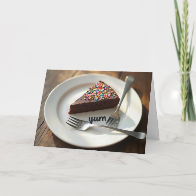 Birthday Chocolate Cheesecake Card (Front)