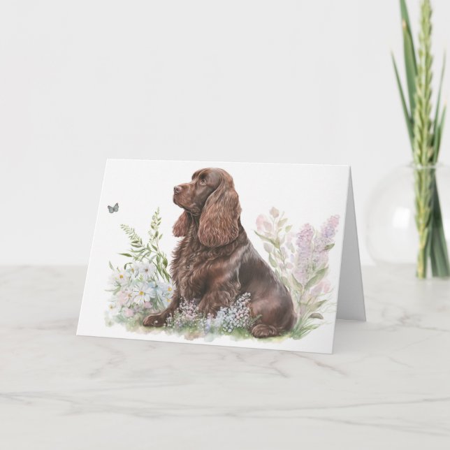 Birthday Chocolate Cocker Spaniel  Card (Front)
