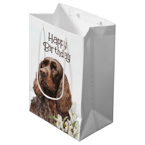 Birthday Chocolate Cocker Spaniel   Medium Gift Bag