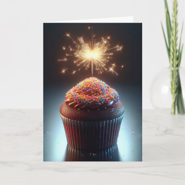 Birthday Chocolate Cupcake Card (Front)