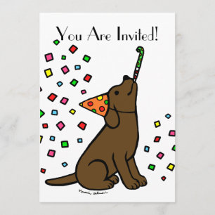 Birthday Chocolate Labrador Cartoon Invitation
