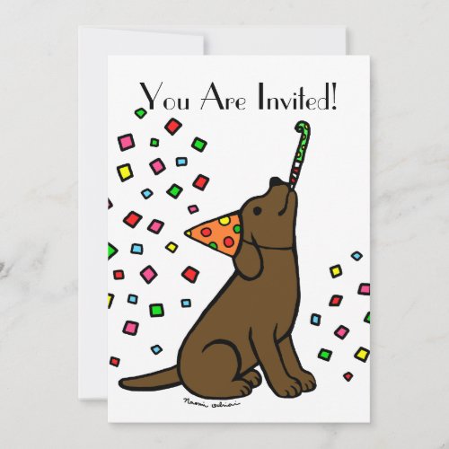 Birthday Chocolate Labrador Cartoon Announcements
