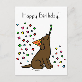 Birthday Chocolate Labrador Cartoon Postcard