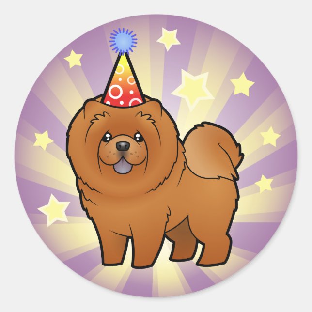 Birthday Chow Chow Classic Round Sticker (Front)