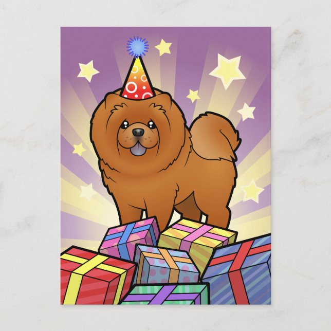 Birthday Chow Chow Postcard (Front)
