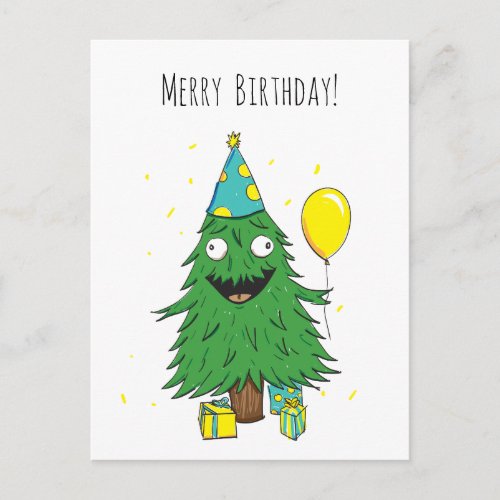 Birthday Christmas Tree Postcard