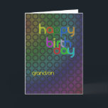 Birthday circles for Grandson Card<br><div class="desc">A design of circles with a font that fits between them. A birthday card with a masculine feel for a grandson.</div>