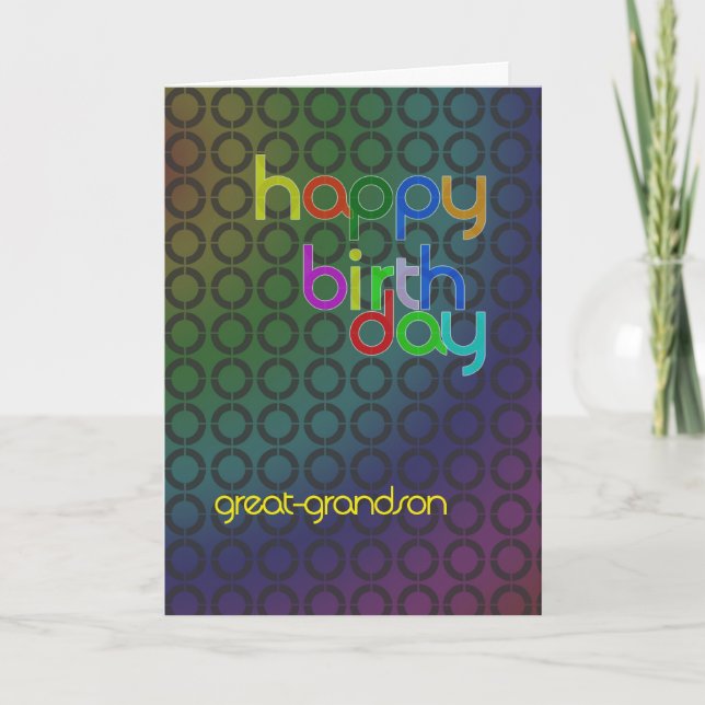 Birthday circles for Great-Grandson Card (Front)