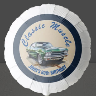 Birthday Classic Green Muscle Car Balloon