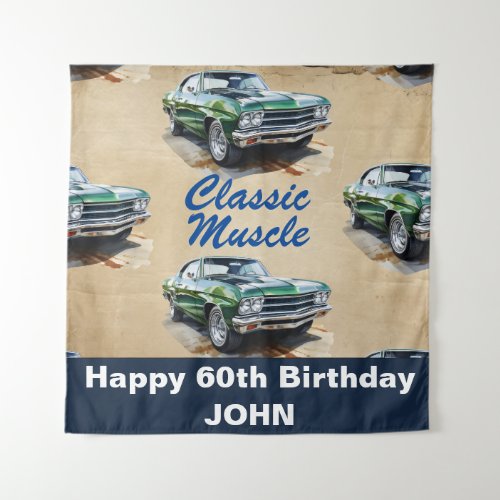 Birthday Classic Muscle Car backdrop