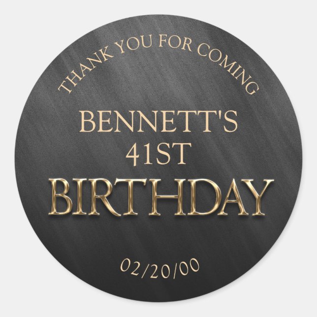 Birthday Classic Round Sticker (Front)