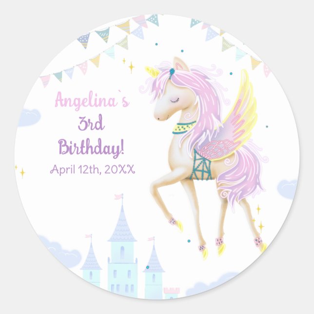 Birthday Classic Round Sticker. Sticker (Front)