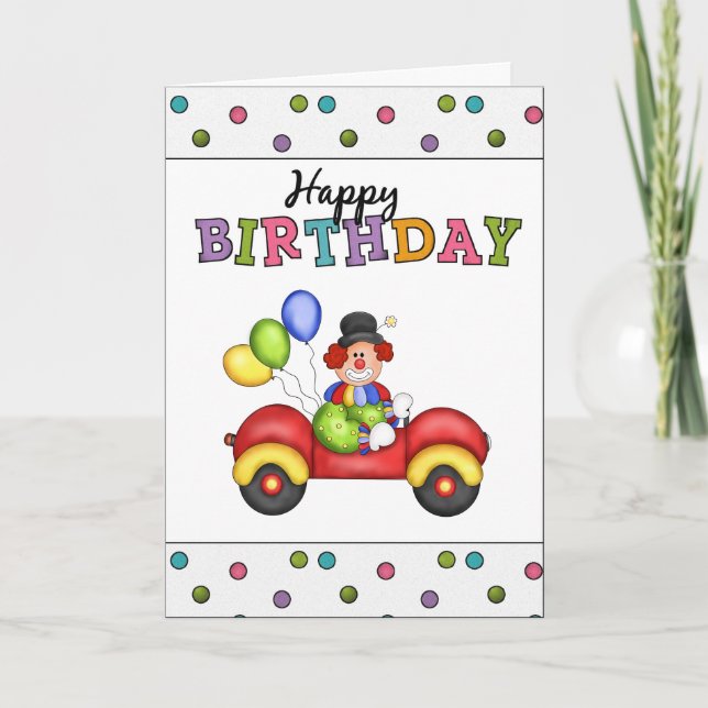 Birthday Clown greeting card (Front)