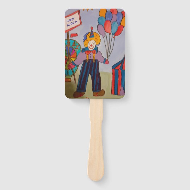 Birthday Clown Hand Fan (Front)