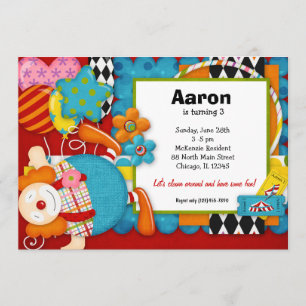 Birthday Clown Invitation