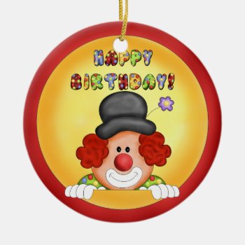Birthday Clown Ornament by doodlesfunornaments at Zazzle