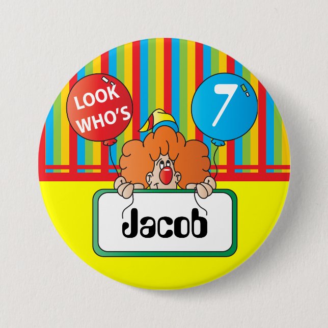 Birthday Clown | Personalize Button (Front)