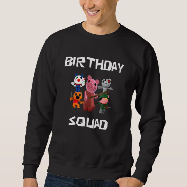 Birthday Clowny Piggy With Mallet Video Game Pig R Sweatshirt (Front)