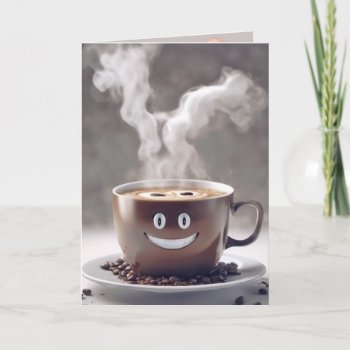 Birthday Coffee Cup With Smile Card by dryfhout at Zazzle