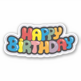 Birthday Colored Text Sticker