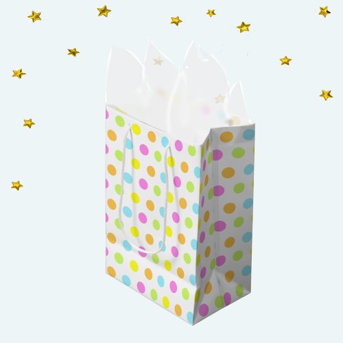 Birthday Colorful Confetti in Pastel Colors Medium Gift Bag