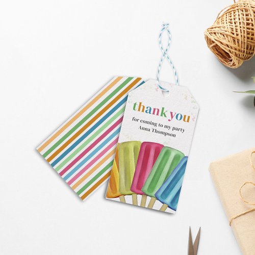 Birthday Colorful Simple Popsicles Cute Summer Gift Tags