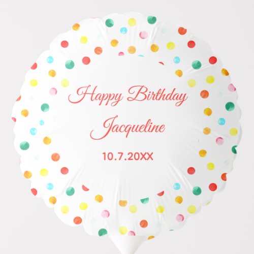 Birthday Colorful Sprinkles Confetti Balloon