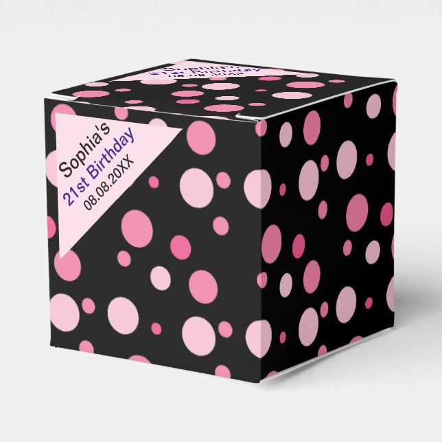 Birthday Colorful Striped Monogram Name  Favor Box (Front Side)