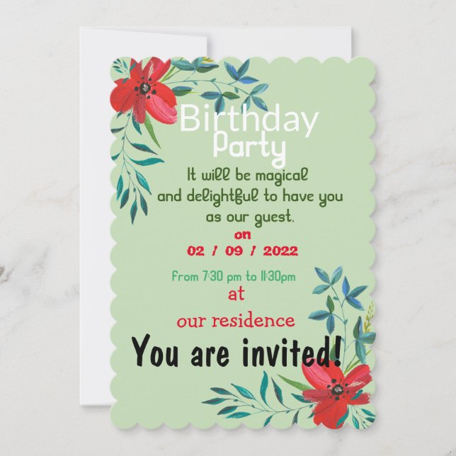 Birthday colors  invitation (Front)