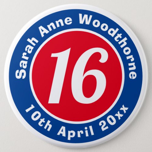 Birthday Commemoration with Name Age  Date Button