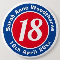 Birthday Commemoration with Name, Age, & Date Button